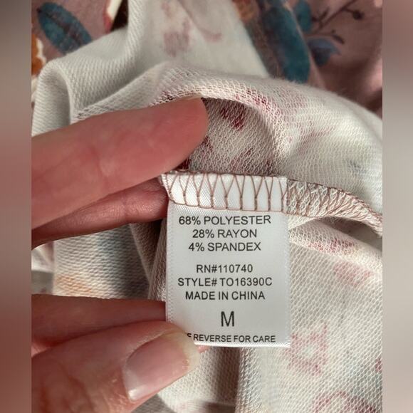 The Line of Style NWT Womens M Cottagecore Floral Criss Cross Back Boho Top Boho - Picture 8 of 10